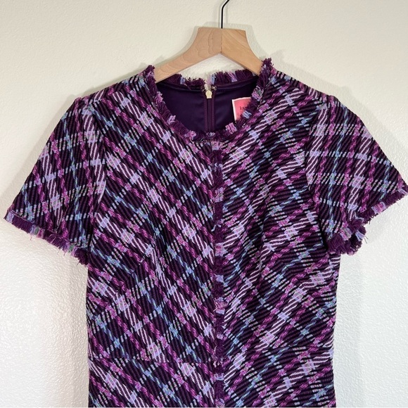 KATE SPADE Plaid Tweed Fit & Flare Dress 8 - Picture 2 of 8
